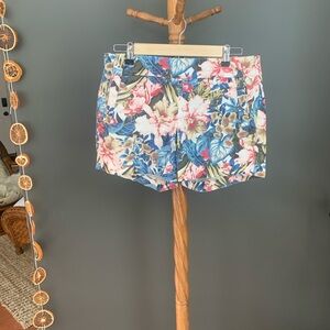 J. Crew Floral Jean Shorts - Blue, Pink, Cream